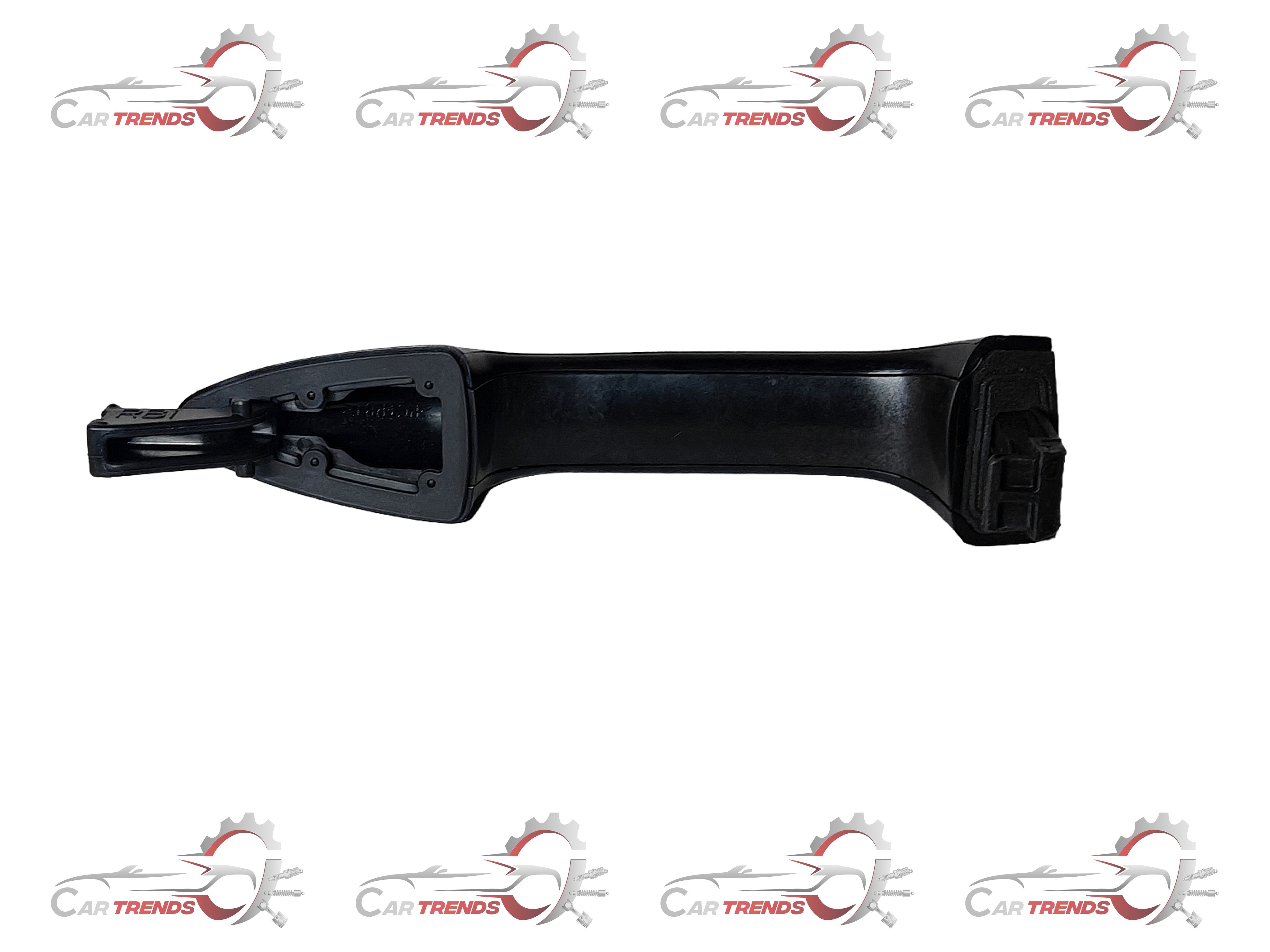 Hyundai Verna Fluidic front left outer door handle in black for model 826511V050, shown from a side angle.