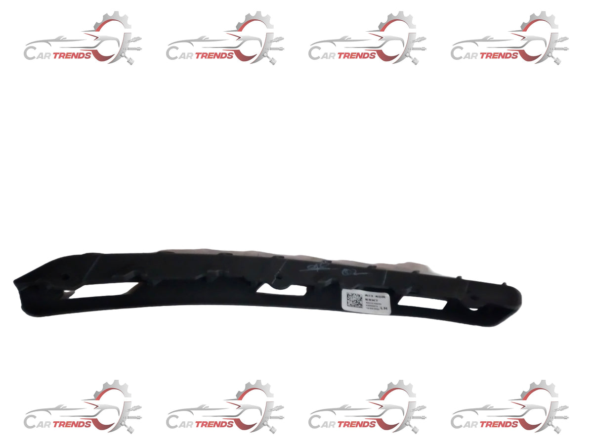 Hyundai Aura front bumper bracket LH showing a metal car part with mounting points and a curved design.