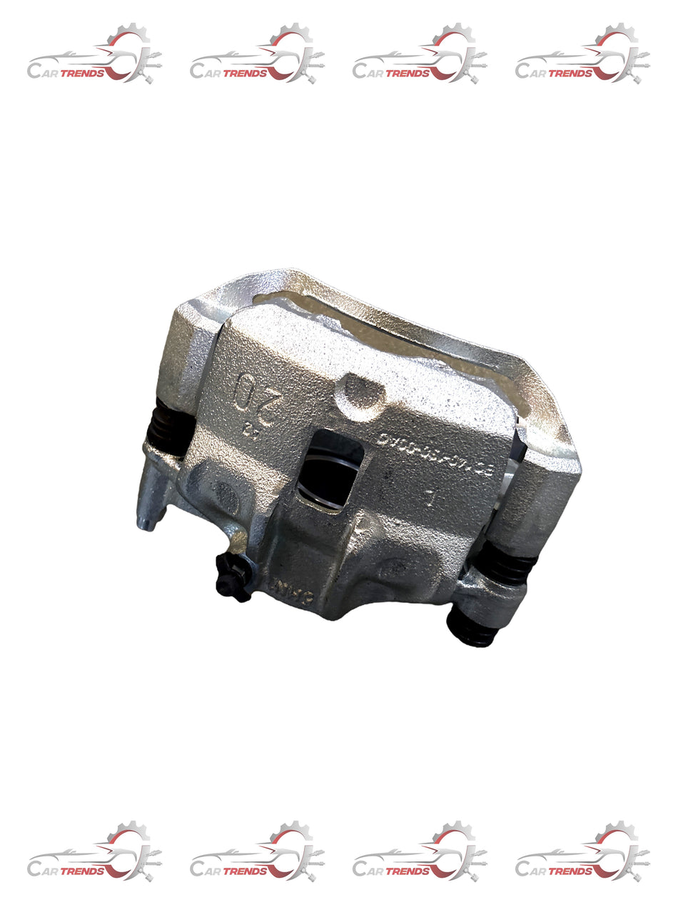 Hyundai brake caliper kit for left side, model 581801JA60, showing the assembled brake caliper with mounting components.