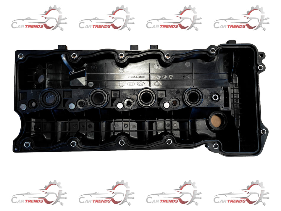 Hyundai Cover-Rocker 224112A650, automotive engine rocker cover for Hyundai vehicles, in black with visible mounting points.