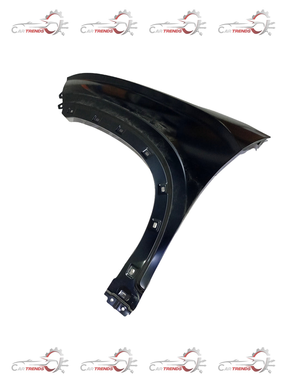 Hyundai Creta Alcazar left side fender in black, with visible contours and mounting points, designed for Hyundai Creta Alcazar vehicles.