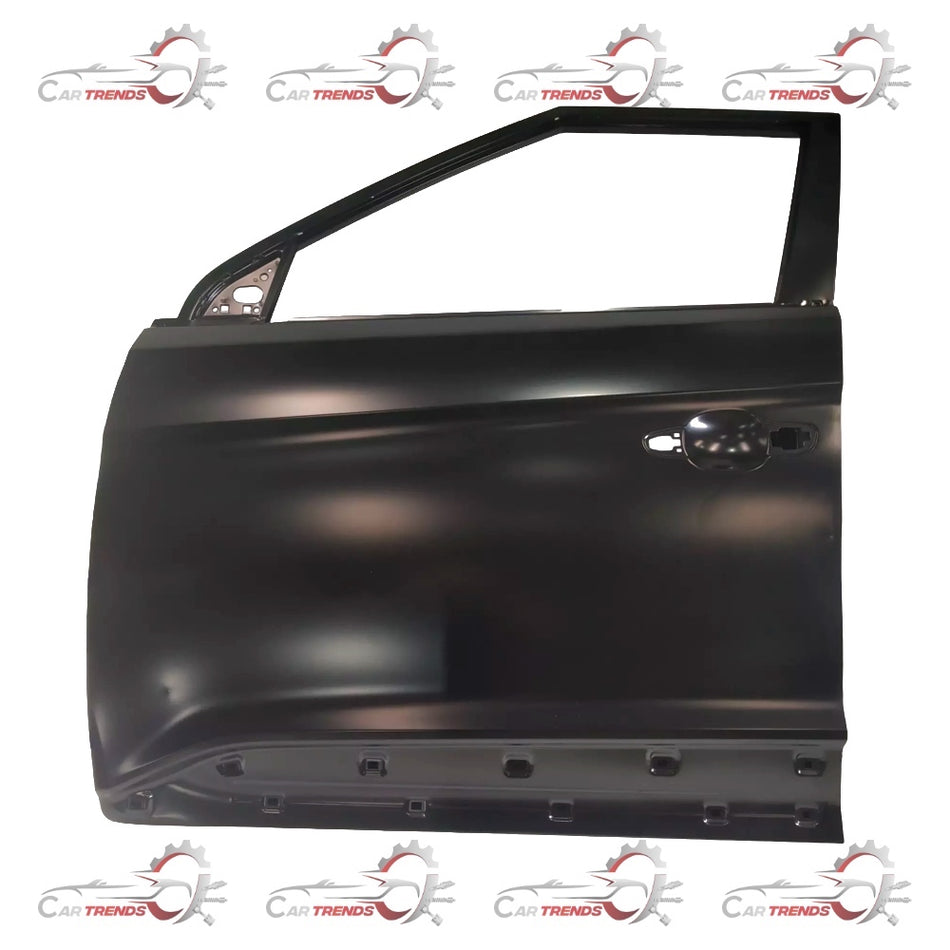 Hyundai Creta front door panel LH side, car body part in black with window and handle openings.