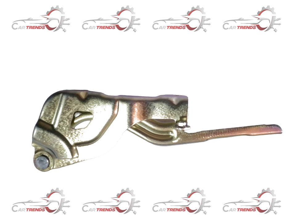 Hyundai left hood hinge assembly 66910AY000 showing metal hinge parts and mounting points for vehicle repair or replacement.