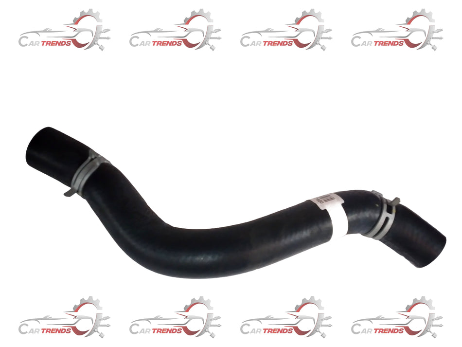 Hyundai radiator upper hose assembly, part 25414T7400, showing a black rubber hose connected to a metal radiator fitting.