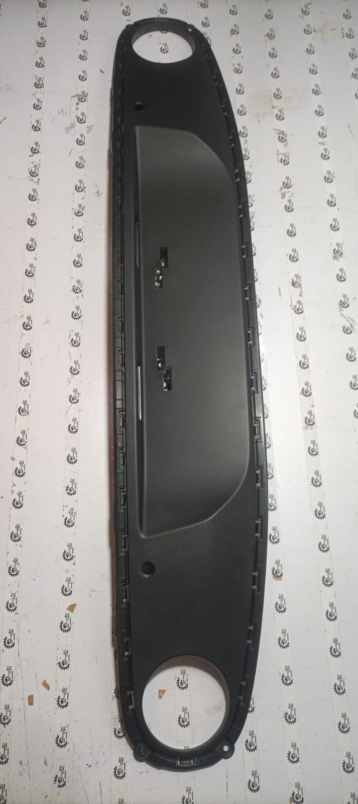 Hyundai I10 Grand rear bumper moulding, LH side, part number 86680B4500, black plastic trim for vehicle repair.