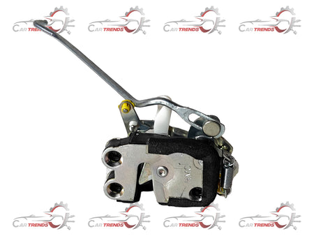 Hyundai Santro Xing front left side door latch spare part, close-up view of the black metal latch component.