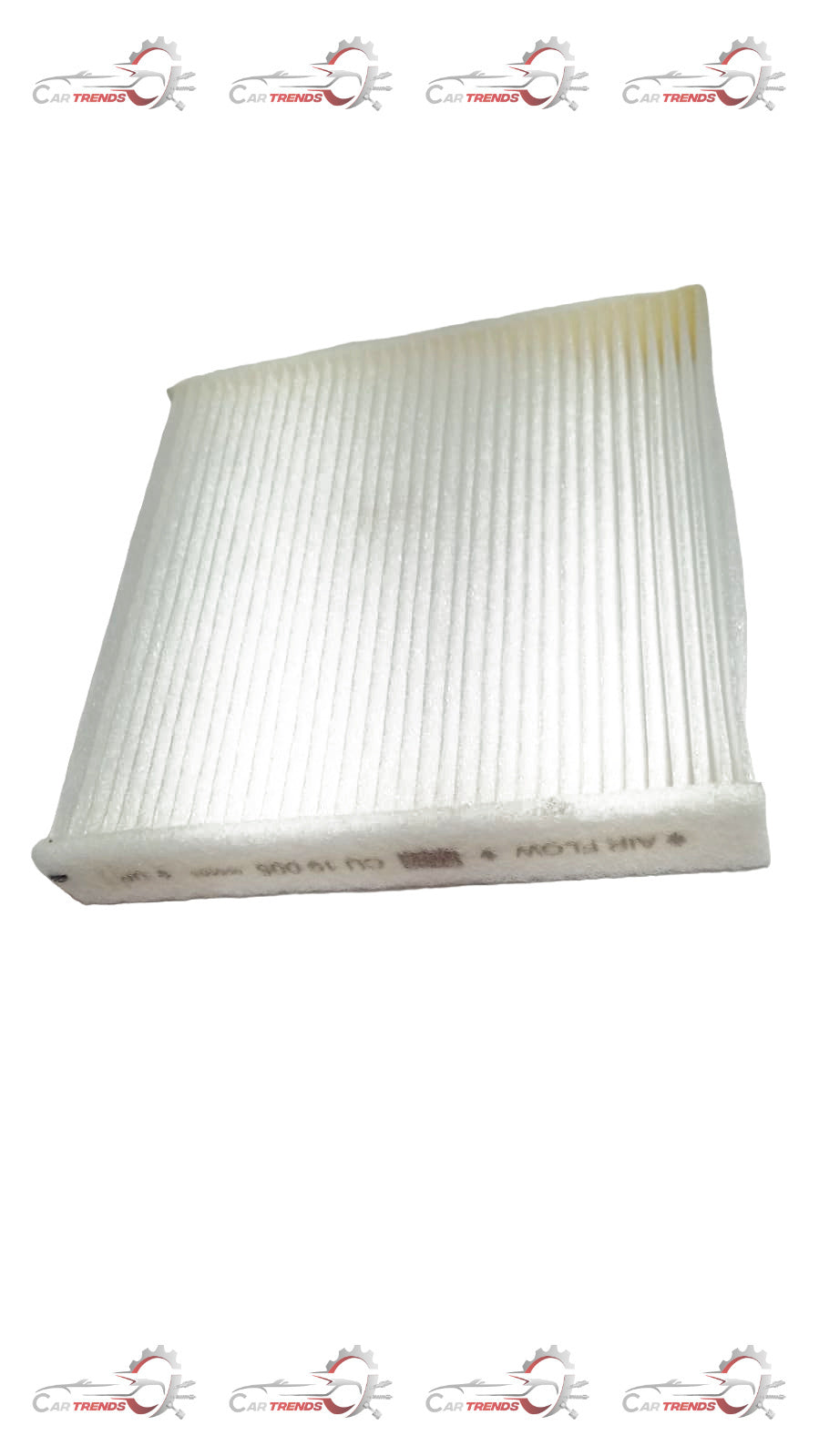 Maruti Suzuki cabin air filter for Baleno, with pleated filter media and plastic frame, installed in vehicle ventilation system