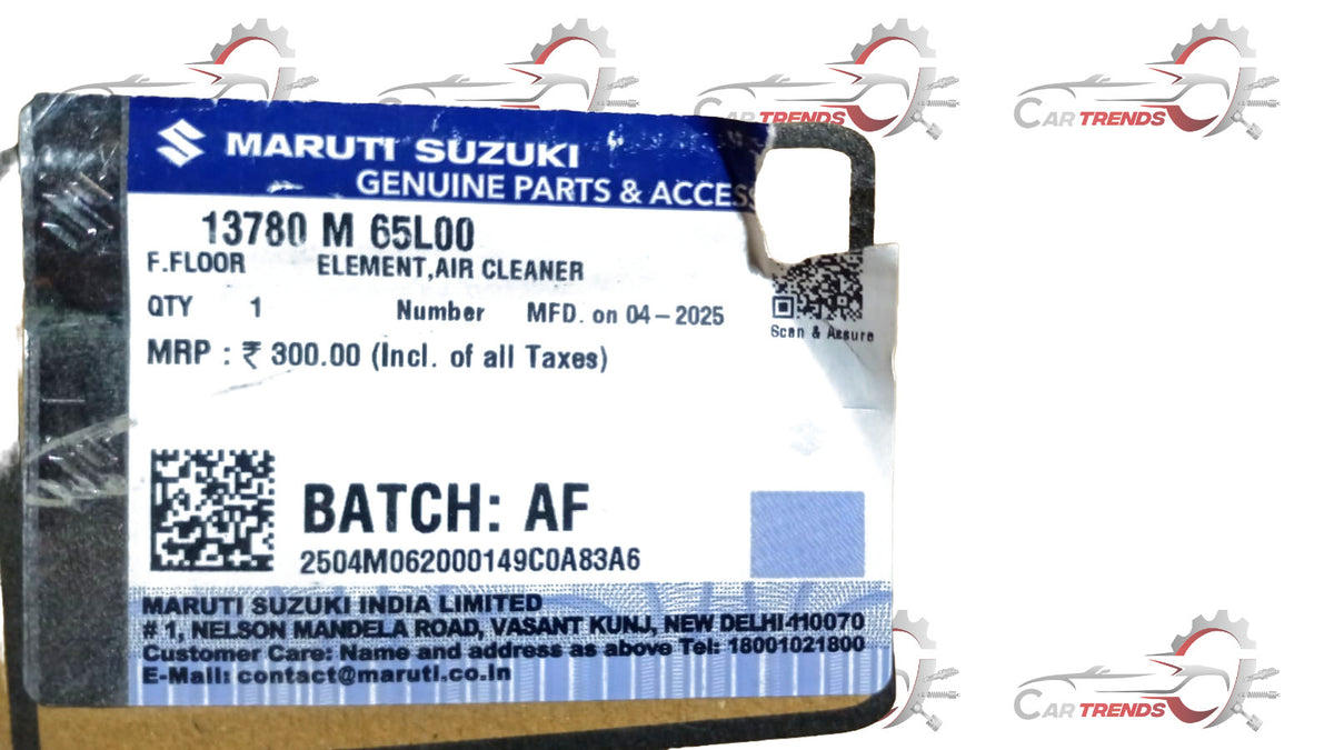 MARUTI SUZUKI ELEMENTAIR CLEANER 13780M65L00 13780M65L00 - Front view