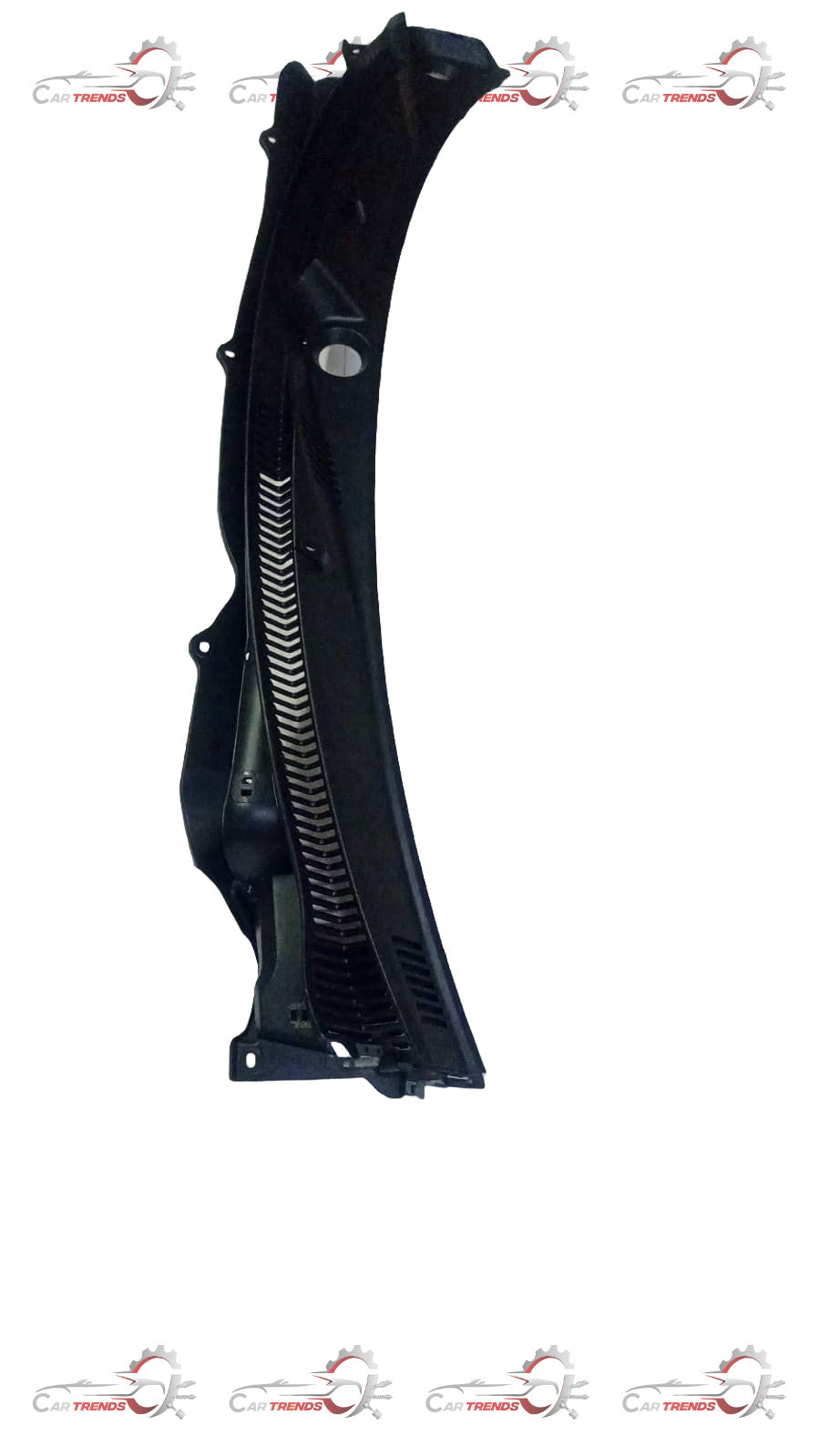 Maruti Suzuki black cowl top garnish assembly for vehicle, showing the exterior part with a sleek black finish.