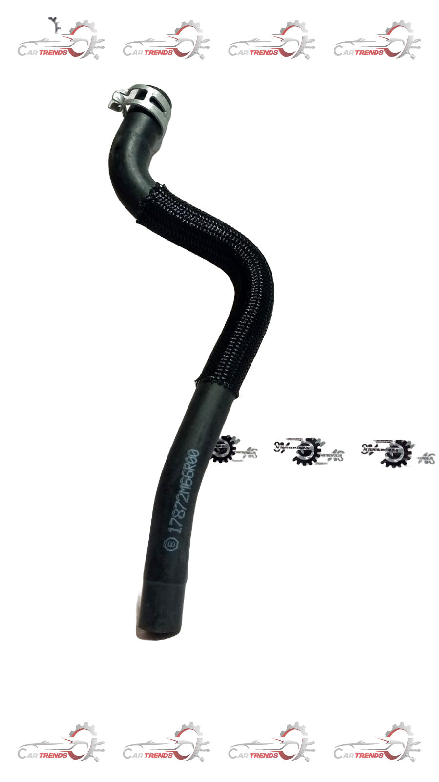 Maruti Suzuki Hosehtr Outlet 17872M66R00, automotive engine component, close-up of black plastic outlet part.