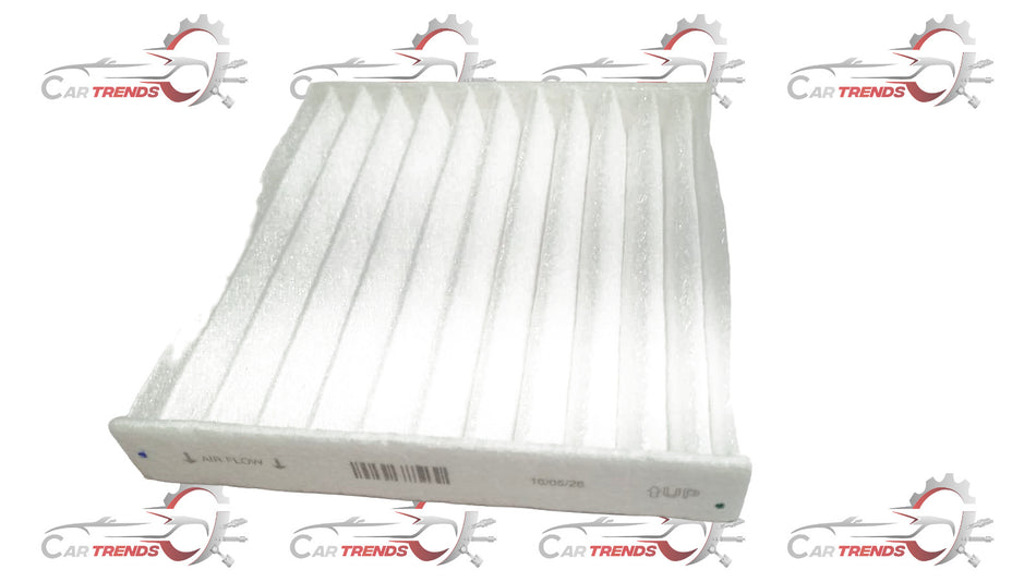 Maruti Suzuki new Dzire cabin air filter 95850M55R00 installed inside the vehicle's dashboard area.
