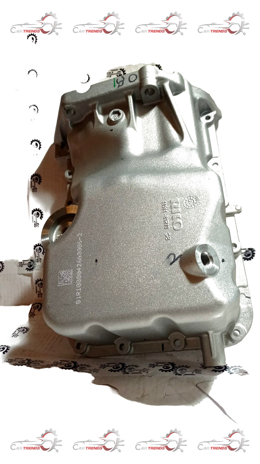 Maruti Suzuki oil chamber Spresso 11511M81R10, automotive engine part in a close-up view with visible details and branding