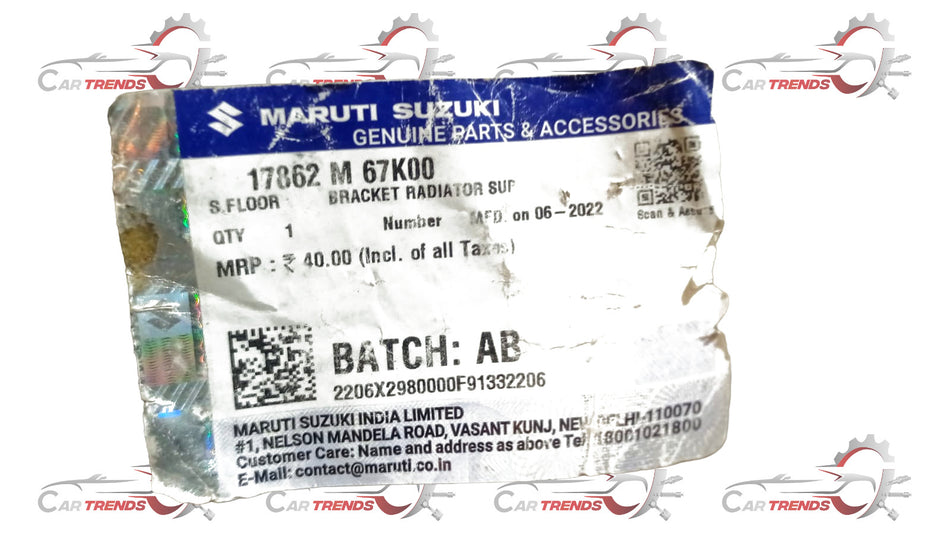 Maruti Suzuki WagonR radiator support bracket Type 1 LH, auto part for vehicle engine cooling system.
