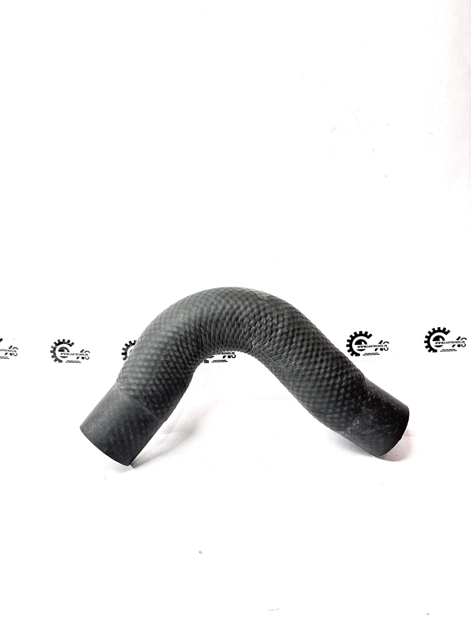 Nissan X-Trail bottom hose, automotive replacement part, black rubber hose with metal clamps, close-up view.