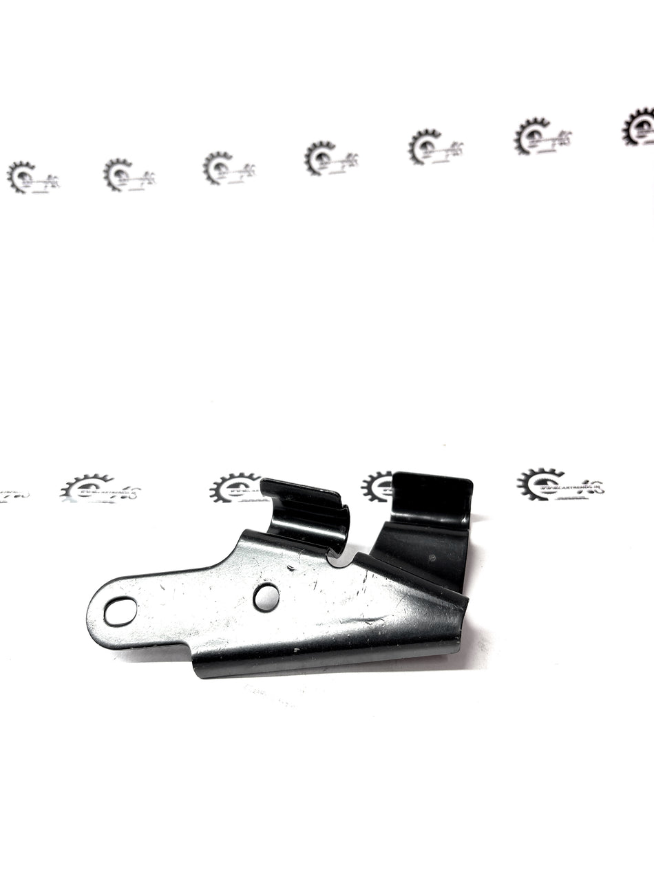 Nissan bracket cable mounting part #344481HC1A, metal clip securing cables in automotive engine bay, black finish.
