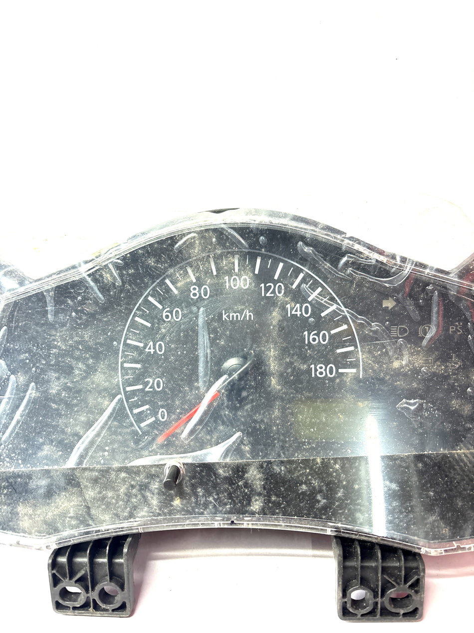 Nissan Datsun Redi Go combination meter showing speedometer, fuel gauge, and digital display in a close-up view.