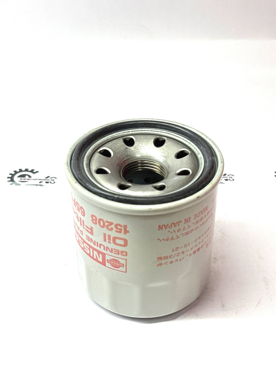 Nissan Filter Oil part #1520865F0A, a replacement filter oil for Nissan vehicles, shown in the product image.