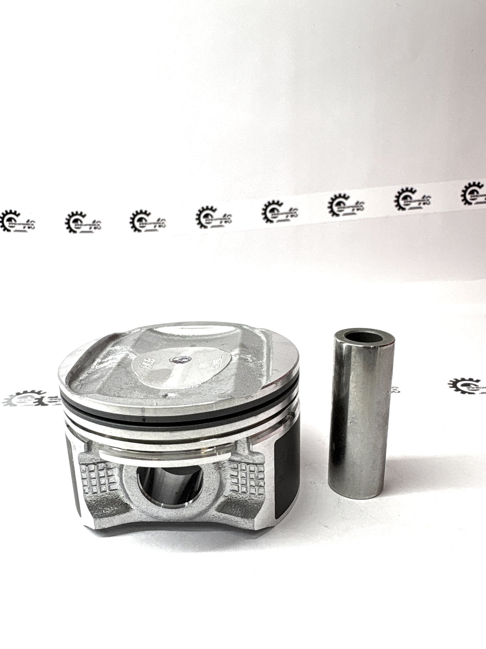 Nissan Micra piston with pin, engine replacement part, metallic automotive component with precise machining details