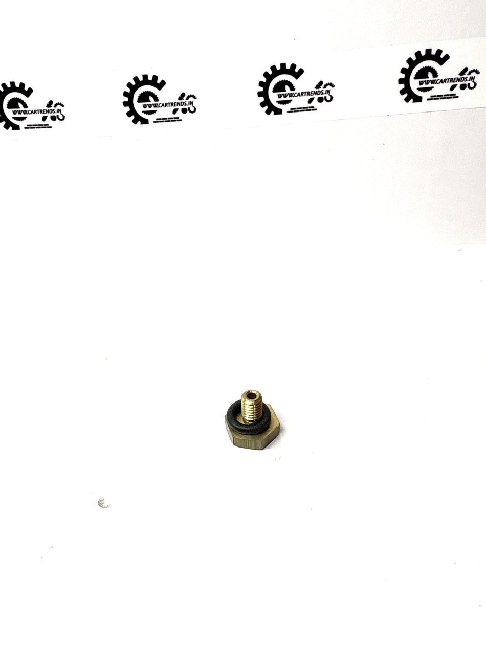 Nissan 1102100QAF plug, automotive engine part, with black plastic and metal components, designed for vehicle connection and sealing.