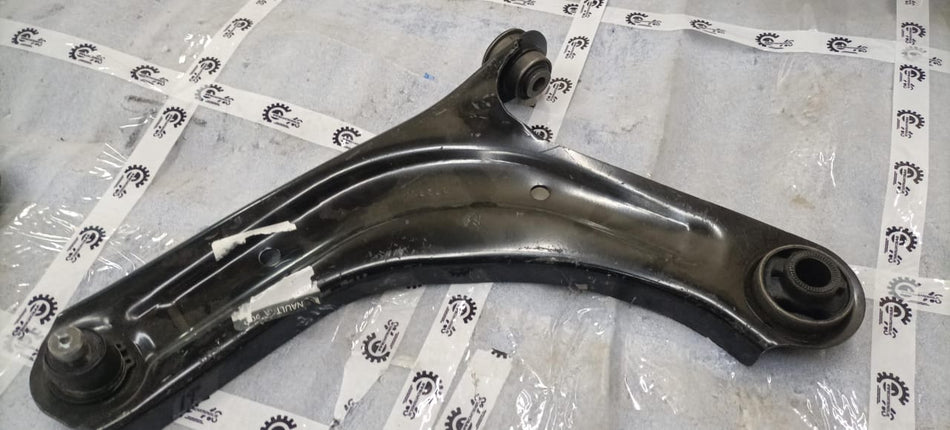 Nissan front lower arm transverse for Renault, vehicle suspension part, showing the metal arm with mounting points