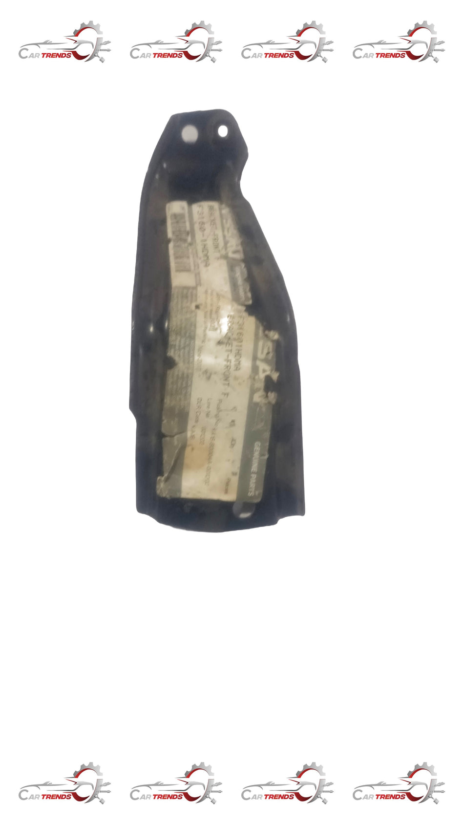 Nissan lower front fender bracket, model #F31601HDMA, showing the metal component with mounting points for vehicle repair.