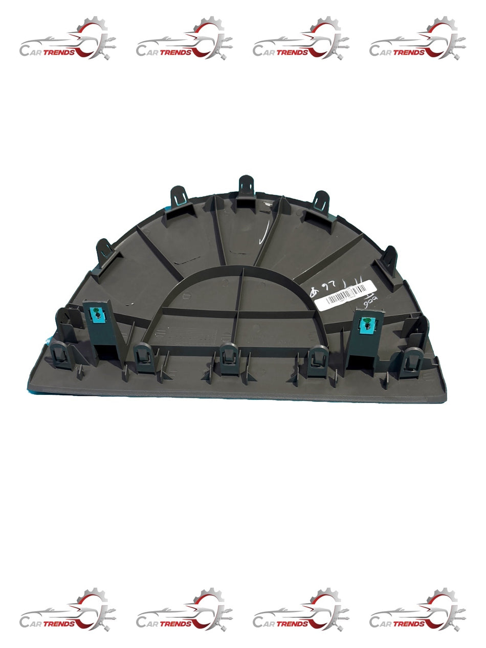 Nissan Micra fin instrument panel part, black plastic with gauges and controls, for Nissan vehicle model #684131HA0B.
