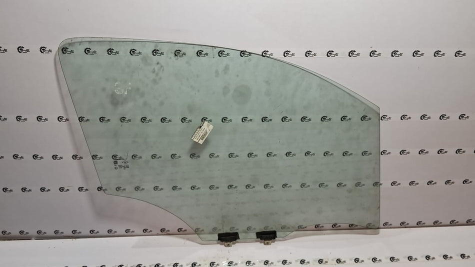 Nissan glass assembly door 803003LH0A showing the clear glass panel and door frame for Nissan vehicle.