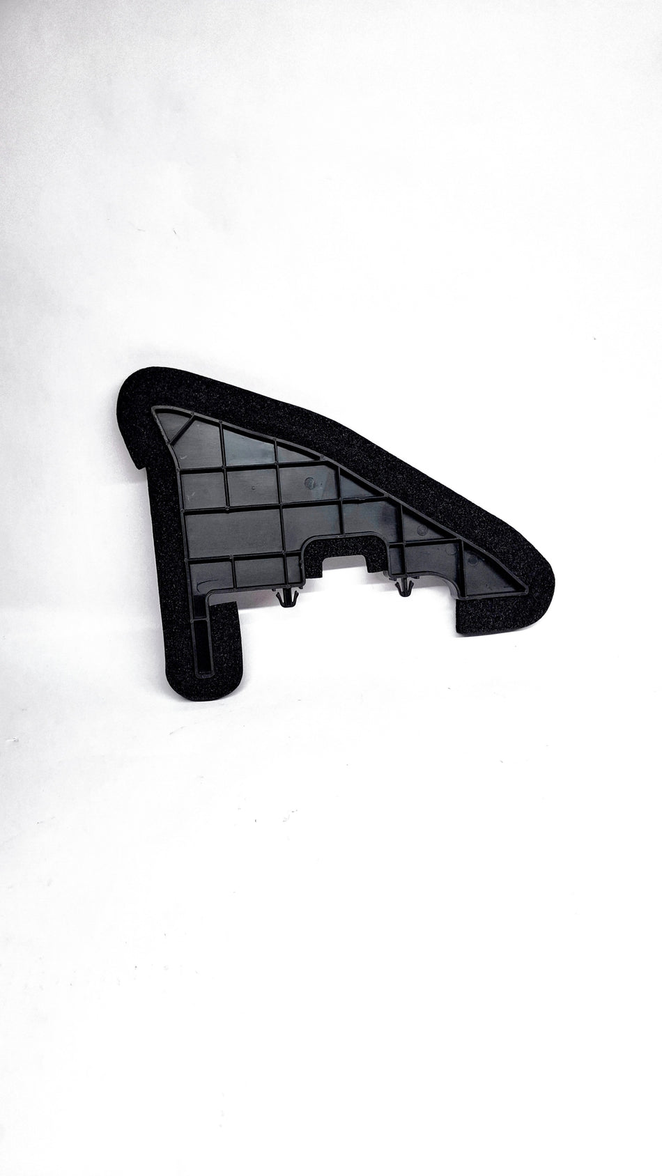 Nissan LH upper insulator for vehicle engine bay, made by Nissan, showing the black plastic component with mounting points.
