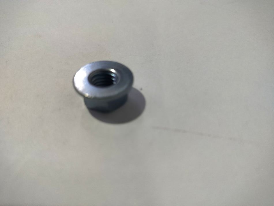 Nissan nut part 0121100Q0M, automotive component, shown in close-up on white background, for Nissan vehicle repair and maintenance.