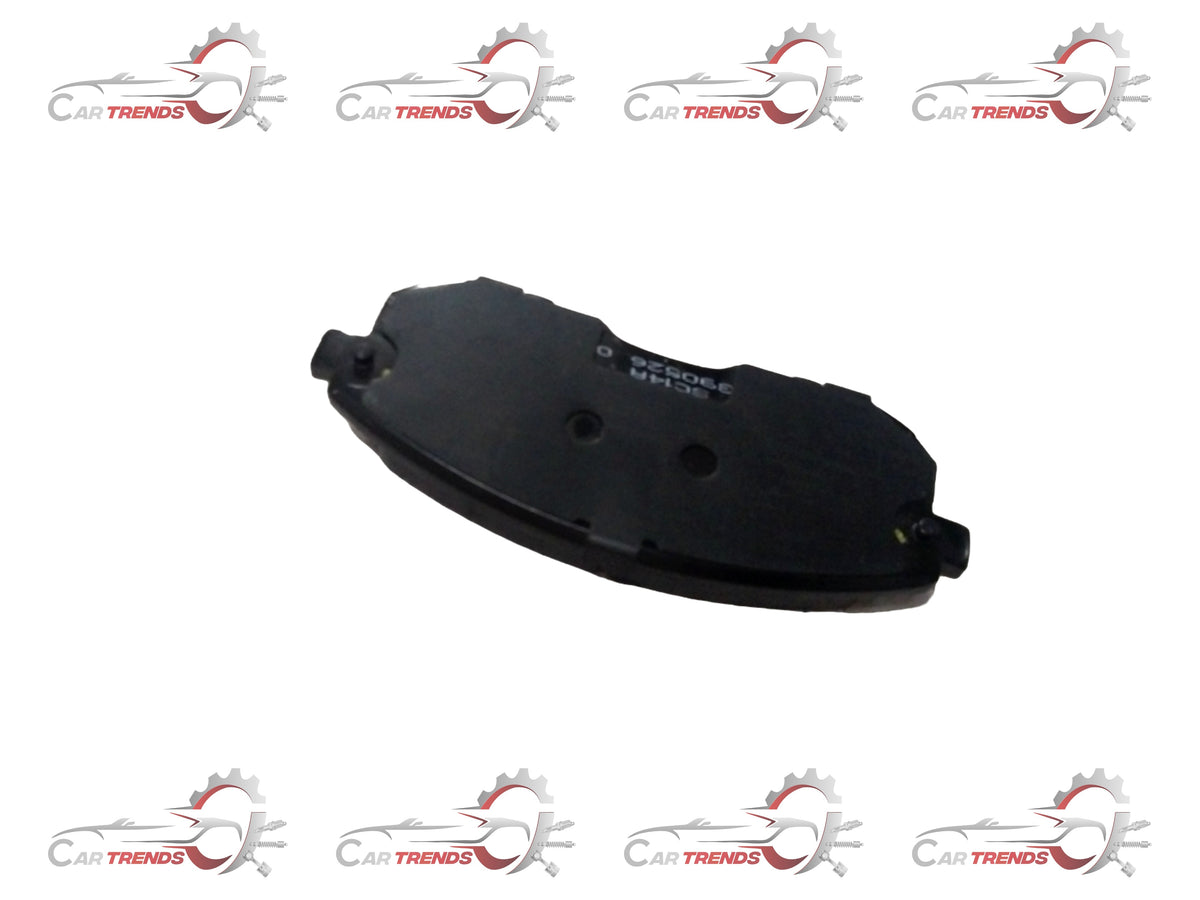 Maruti Suzuki disc brake pad set showing metallic brake pads with mounting hardware for vehicle braking system.