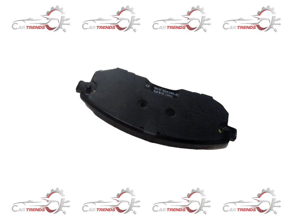 Maruti Suzuki disc brake pad set showing metallic brake pads with mounting hardware for vehicle braking system.
