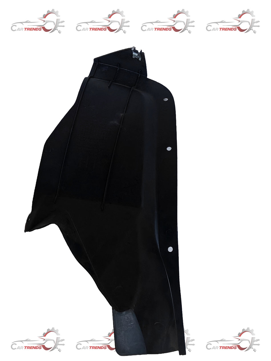 CarTrends rear fender lining for Optra 1.6 left side, showing the durable black plastic panel with mounting clips and contours for fit.