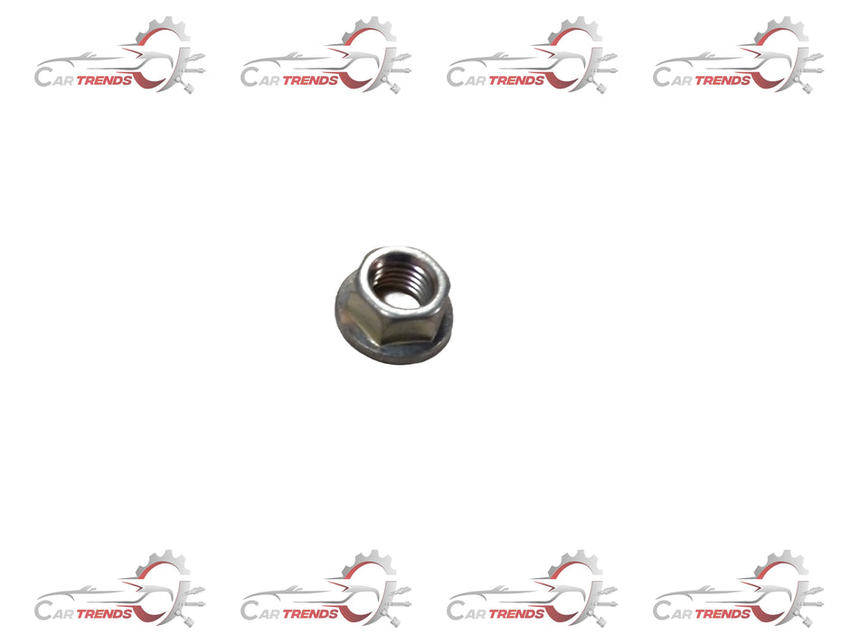Maruti CarTrends wheel nut for Celerio, close-up of the black metal wheel nut with threads and hexagon shape.