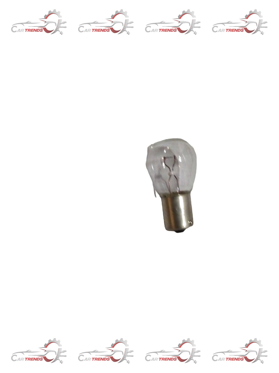Honda 12V P21W bulb, model 33518TSVK01, showcasing the compact automotive light with clear glass and metal base.