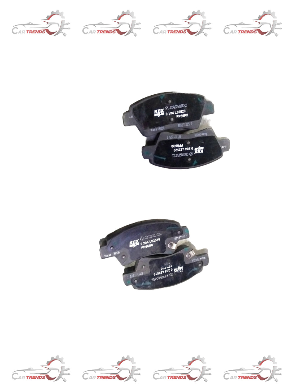 Front brake pad for Maruti Suzuki Ignis, part number 55810M66R00, showing the new brake pad with metal backing and friction surface.