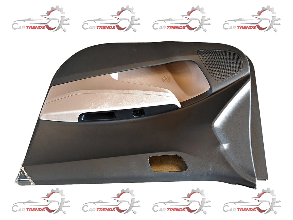 Hyundai CarTrends front door panel for Grand 110 right side, showing the exterior view with handle and window opening.