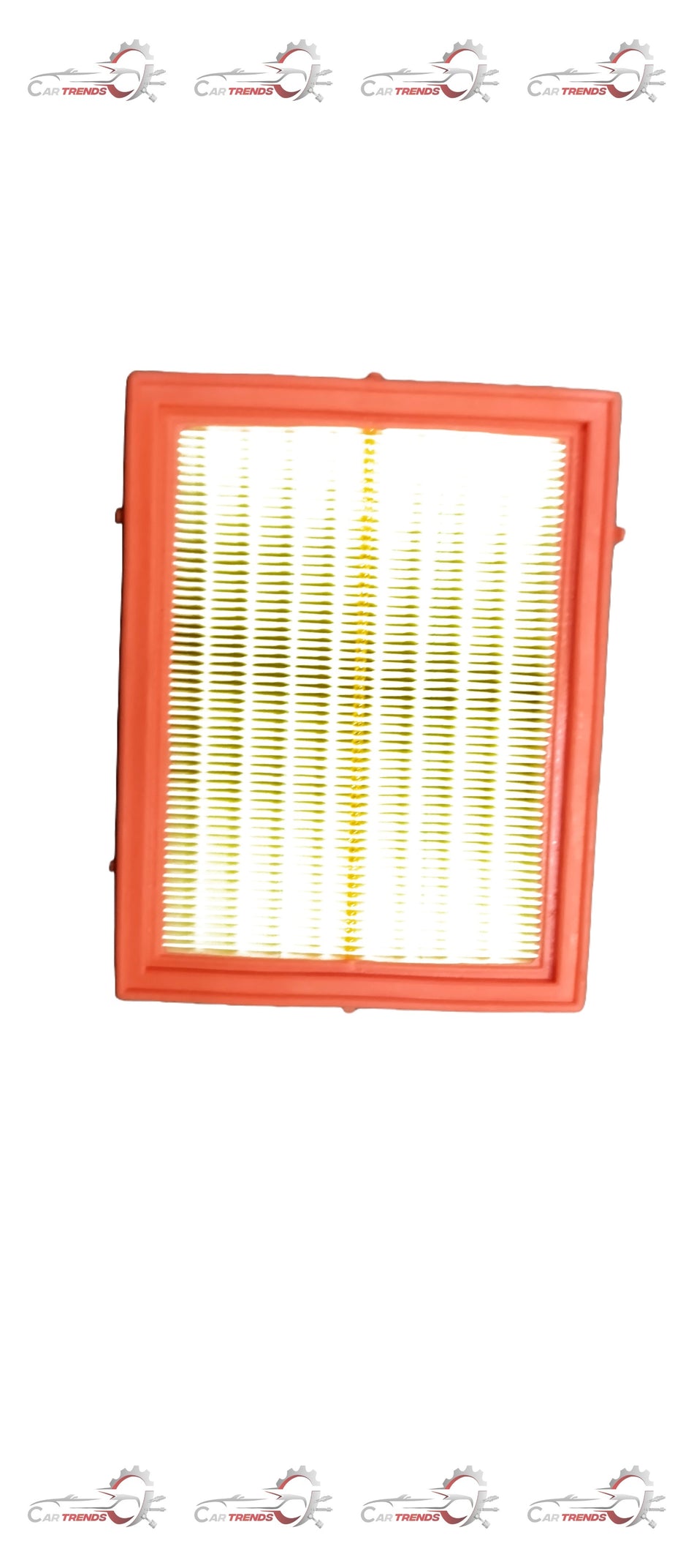 Ford Fiesta 1st gen air filter by CarTrends, close-up of the rectangular car filter with pleated filter material.