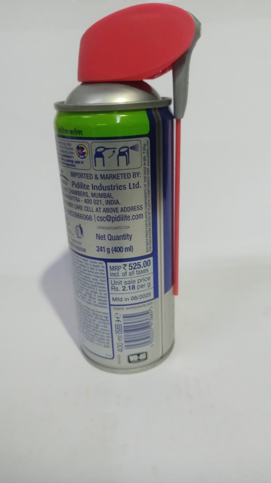 PIDILITE WD40 CONTACT CLEANER 400 ML FGMFSM044600P2P FGMFSM044600P2P - Front view