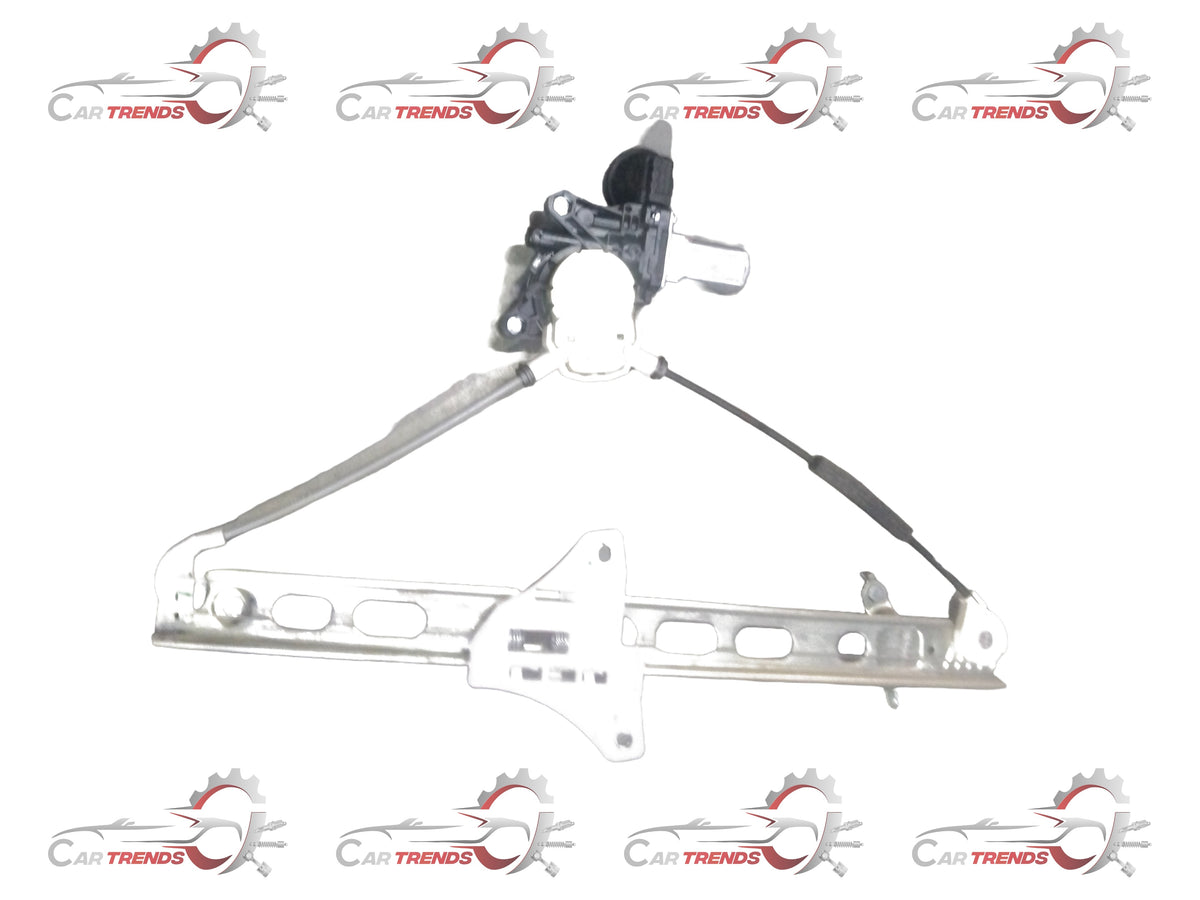 Maruti Suzuki front window regulator assembly L 83402M74L12, showing the mechanical components and wiring for vehicle window operation.
