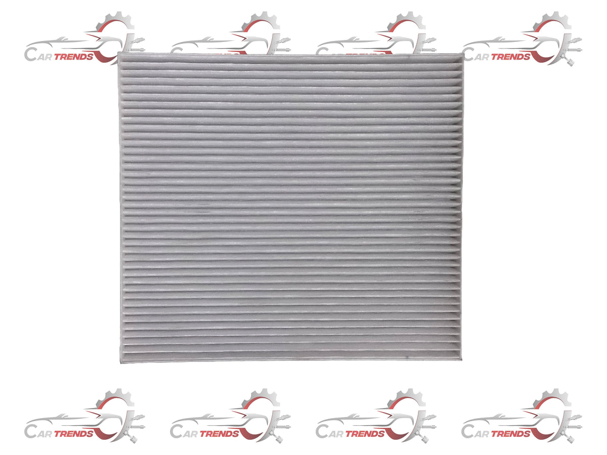 Hyundai i20 Active CarTrends AC filter, clean and new, showing the rectangular filter with pleats and frame for vehicle ventilation.