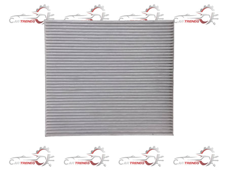 Hyundai i20 Active CarTrends AC filter, clean and new, showing the rectangular filter with pleats and frame for vehicle ventilation.