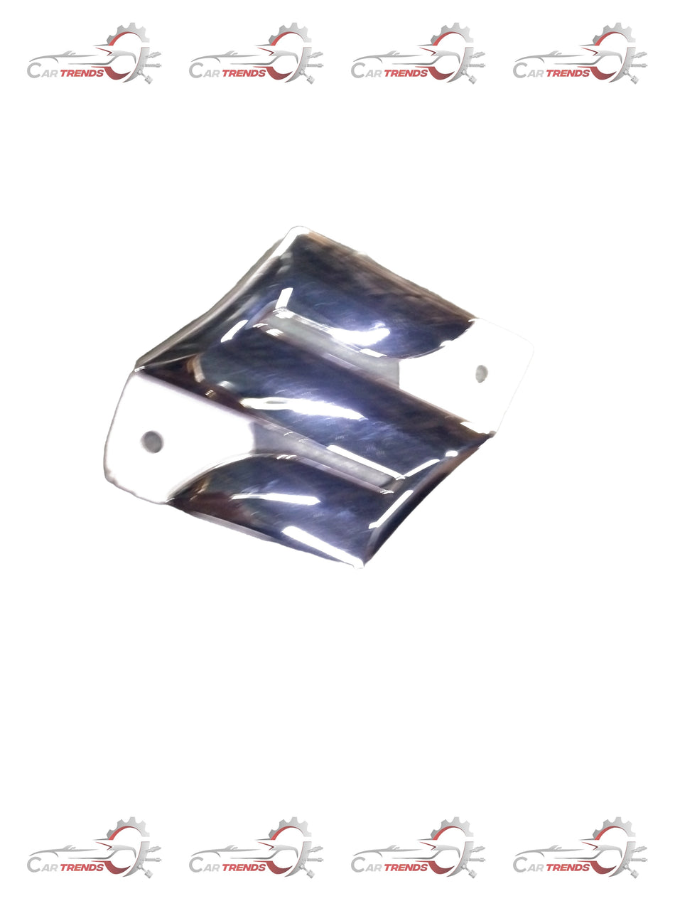 Maruti Suzuki emblem S in chrome finish, car badge with metallic shine, suitable for Maruti Suzuki vehicle front or rear.