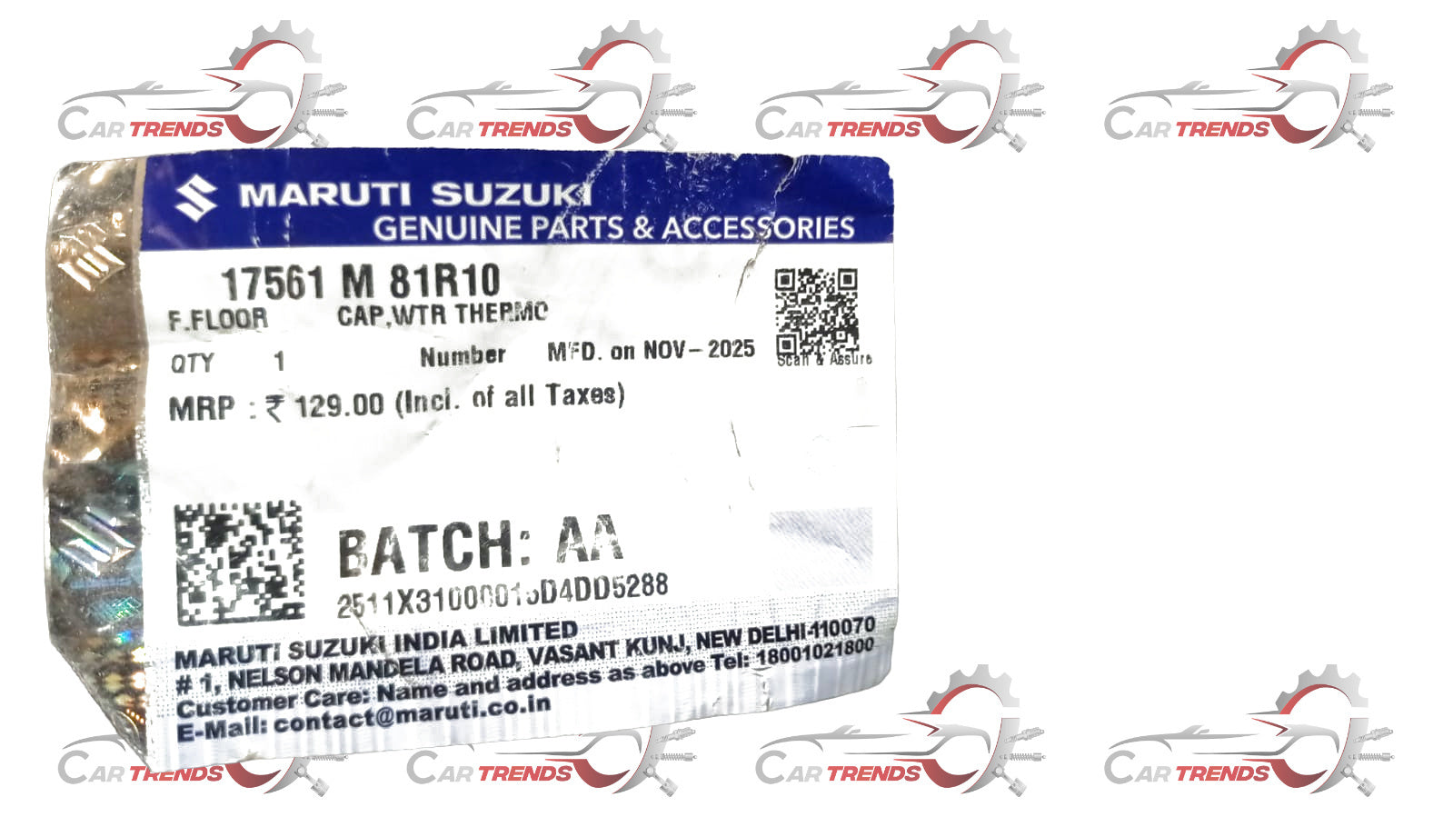 MARUTI SUZUKI 17561m81r10-radiator-thermo-water-cap-alto-k10-type-3 17561M81R10 - Front view