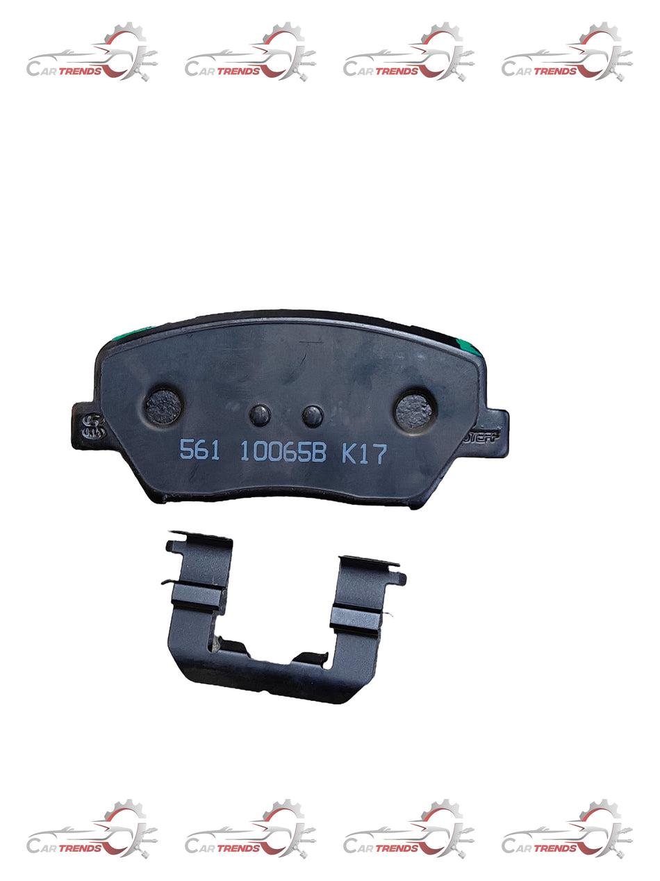 Hyundai Creta front brake pad by CarTrends, showing the metal and friction material for effective braking.