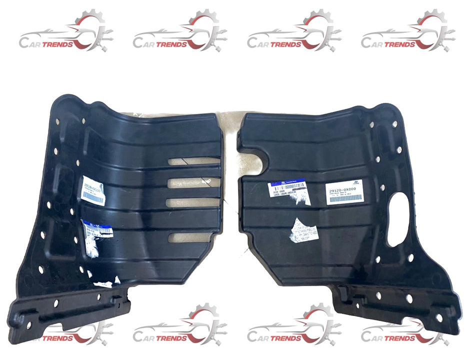 Hyundai I10 engine cover from CarTrends, spare car parts, showing the black plastic cover with mounting details.