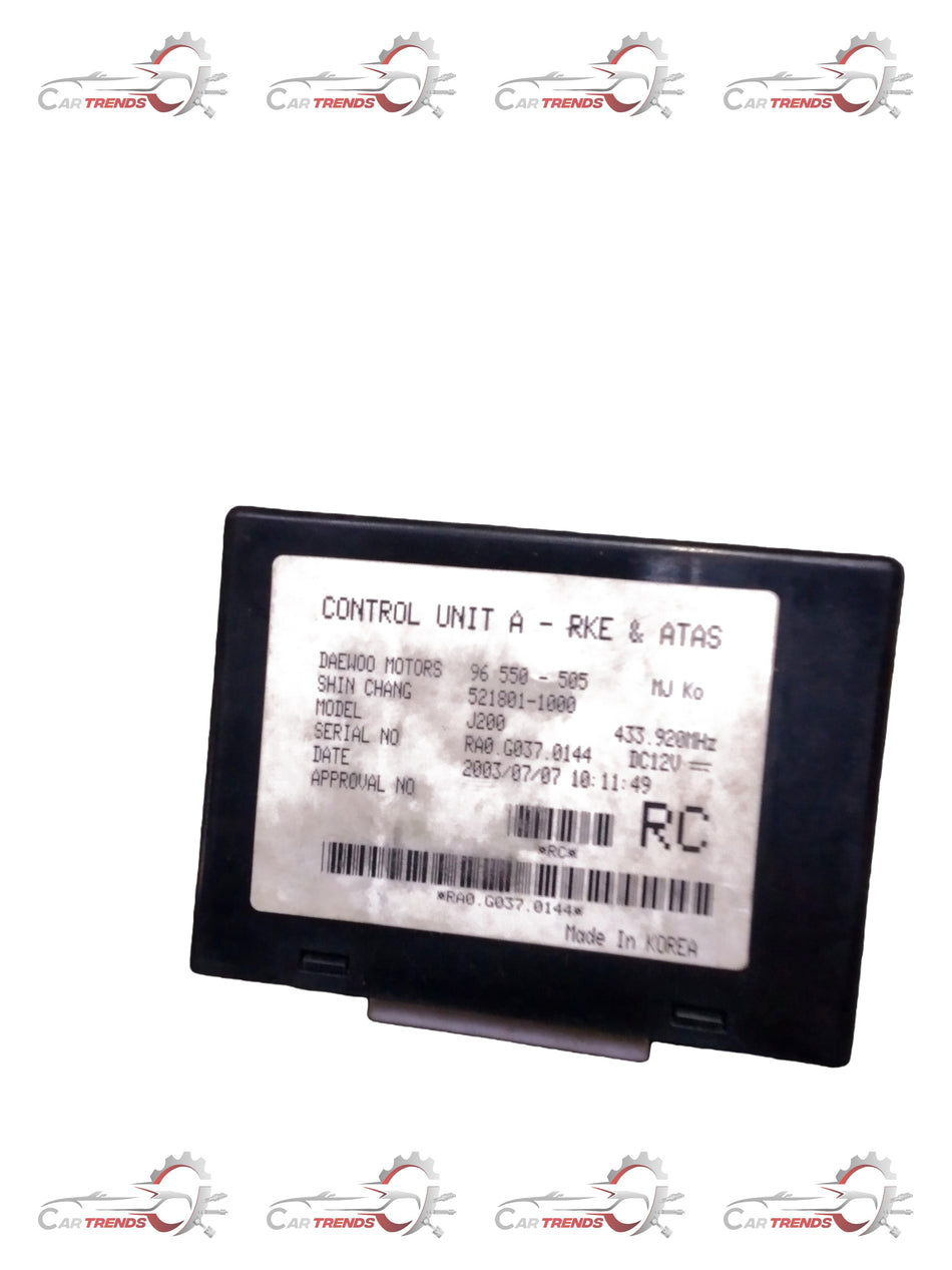 CarTrends J96550505 RKE Atas Unit spare part for Optra vehicle, showing the remote keyless entry receiver component.