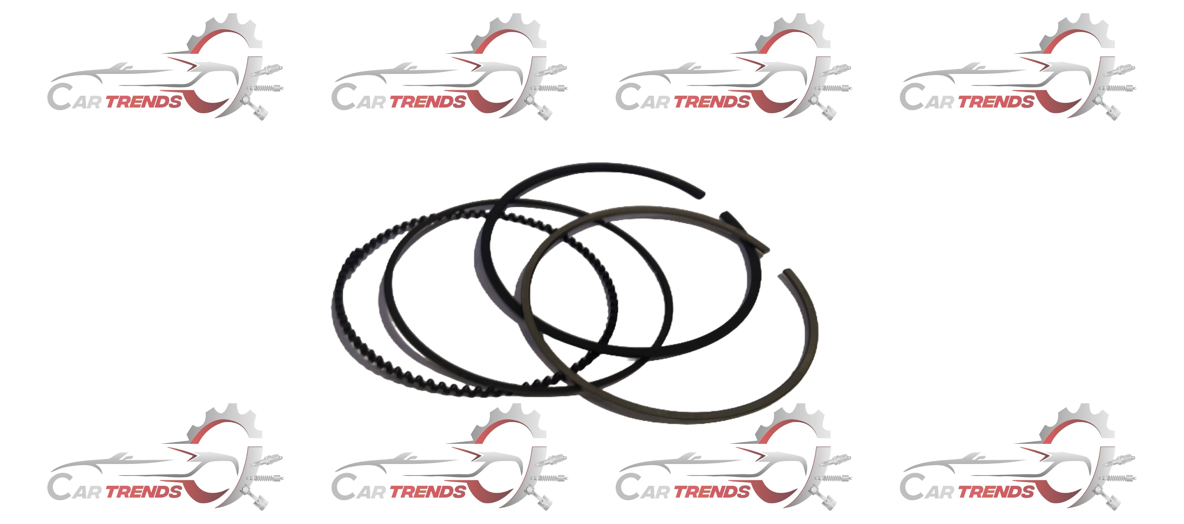 Maruti Suzuki piston ring set, model 12140M68P00, showing metal rings with detailed grooves and brand markings.