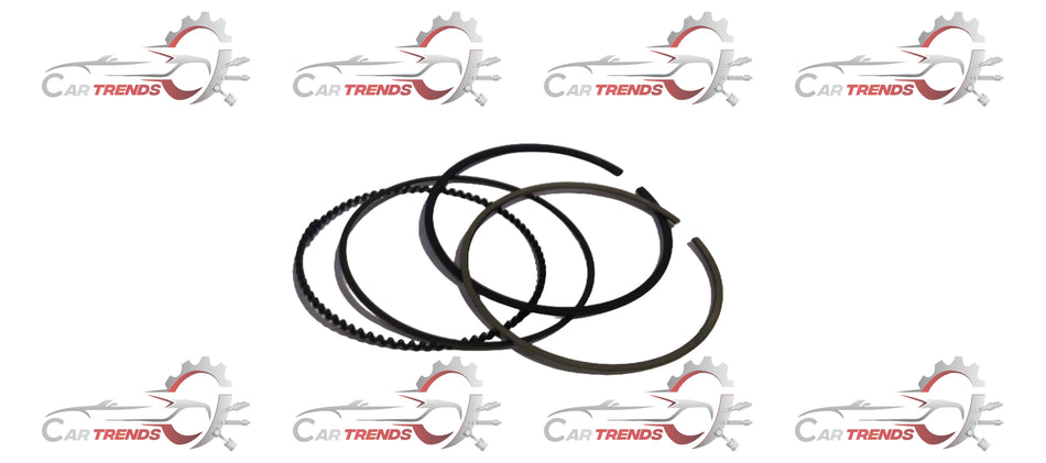 Maruti Suzuki piston ring set, model 12140M68P00, showing metal rings with detailed grooves and brand markings.