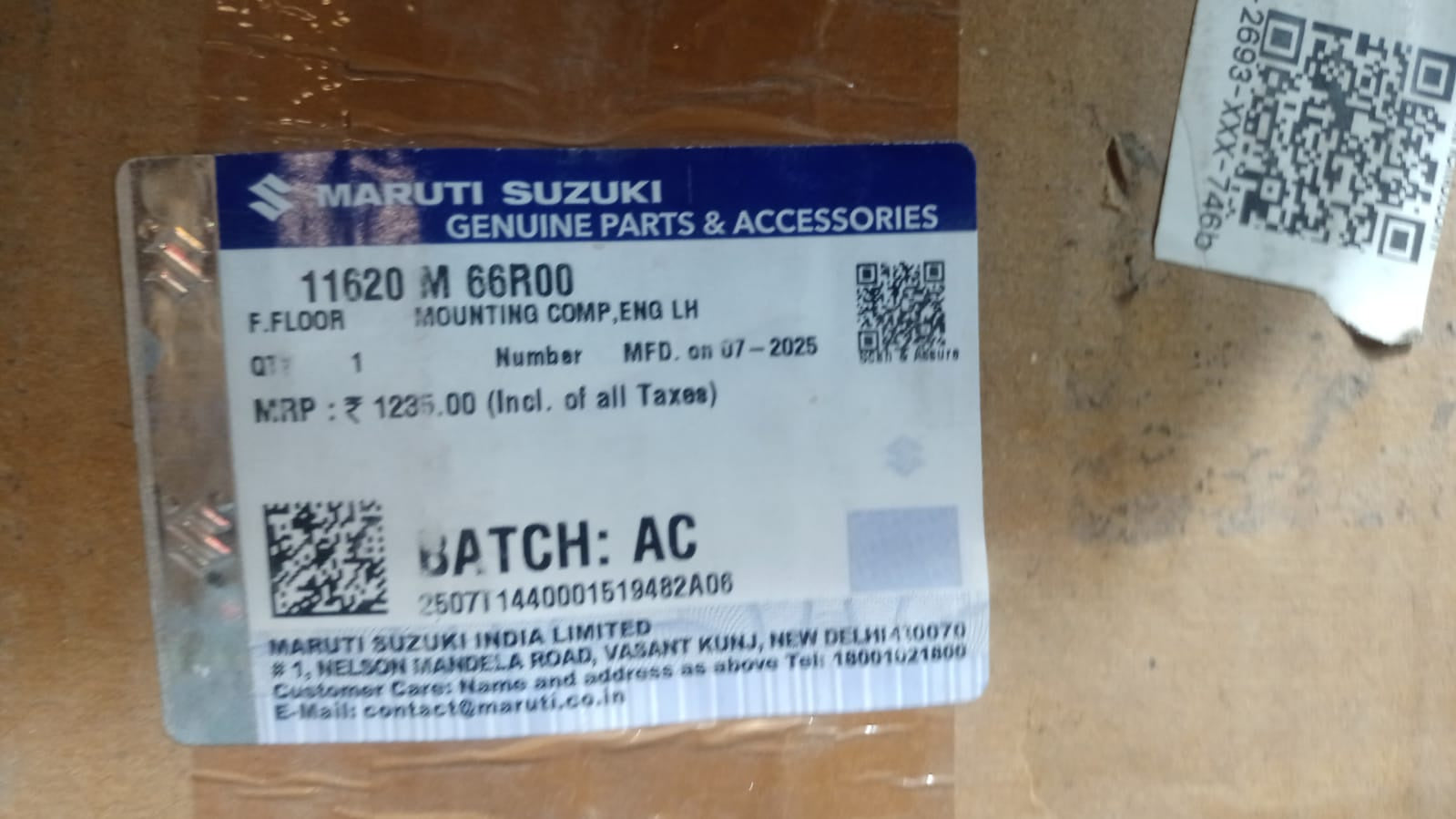 MARUTI SUZUKI MOUNTING COMPENG LH 11620M66R00 11620M66R00 - Front view