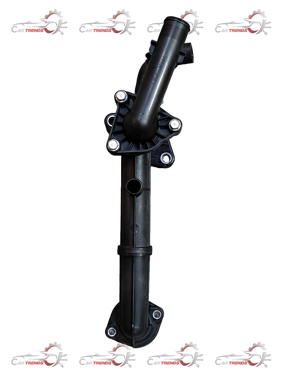 Hyundai coolant temperature control assembly part 2560002466, showing the metal and plastic components on a white background.